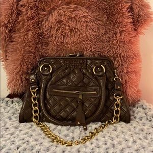 Brown quilted leather handbAg